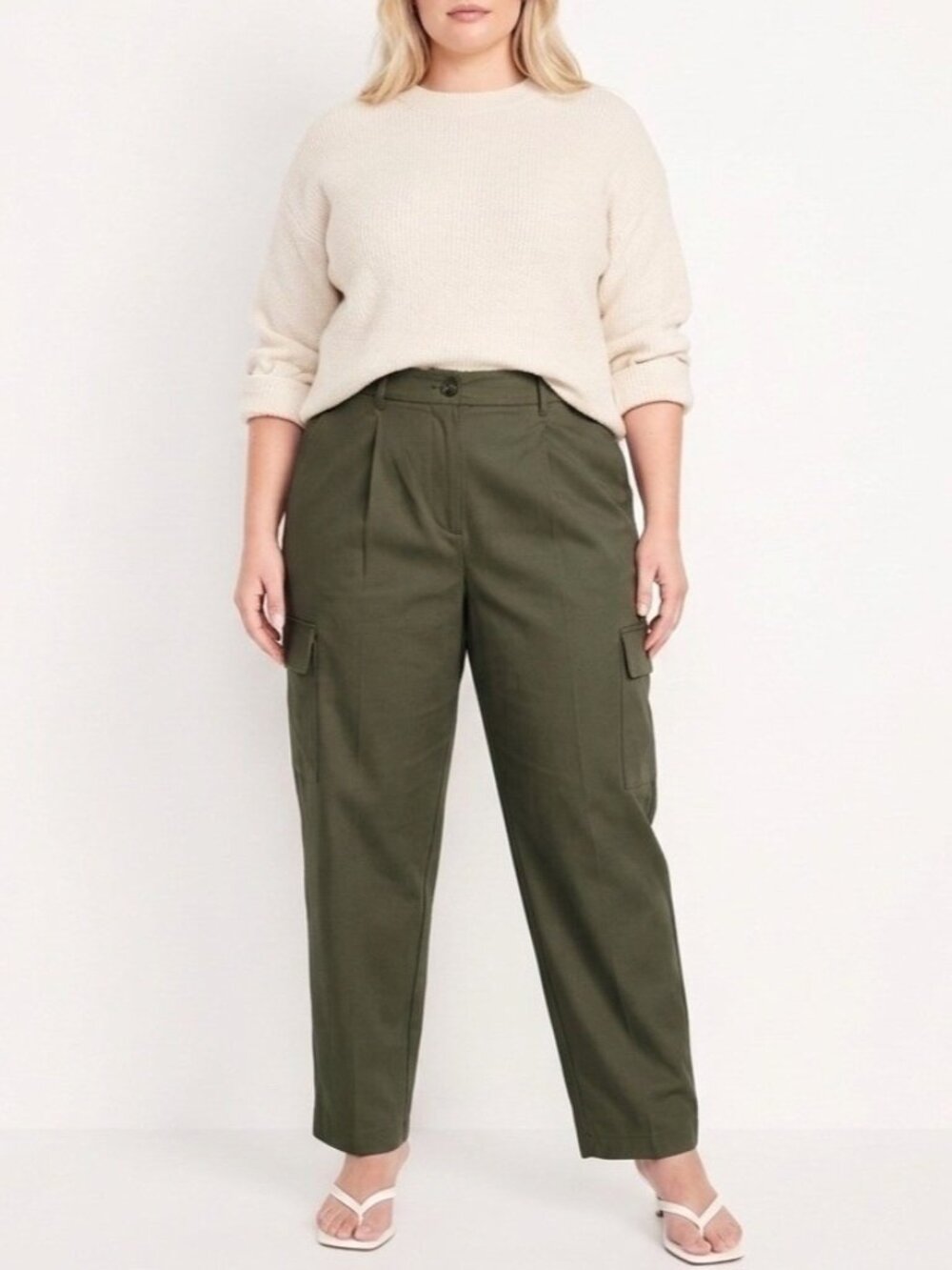 Old Navy Women's Cargo Pants Size 3X Taylor Straight Trouser Extra High Rise NWT